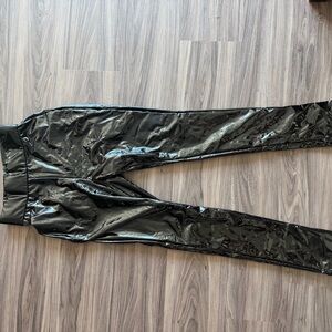 Black Baby Boo Shiny High-Waisted Pants